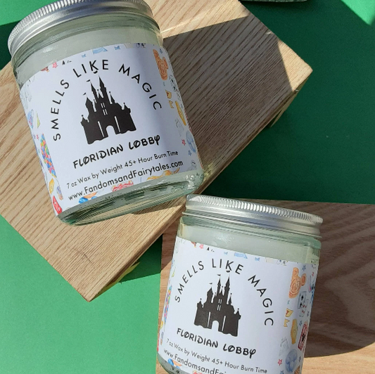 Pre Order 9oz  Size Glass Jar Candles -  Magical Theme park Inspired - Floridian Lobby, Poly Lobby and more