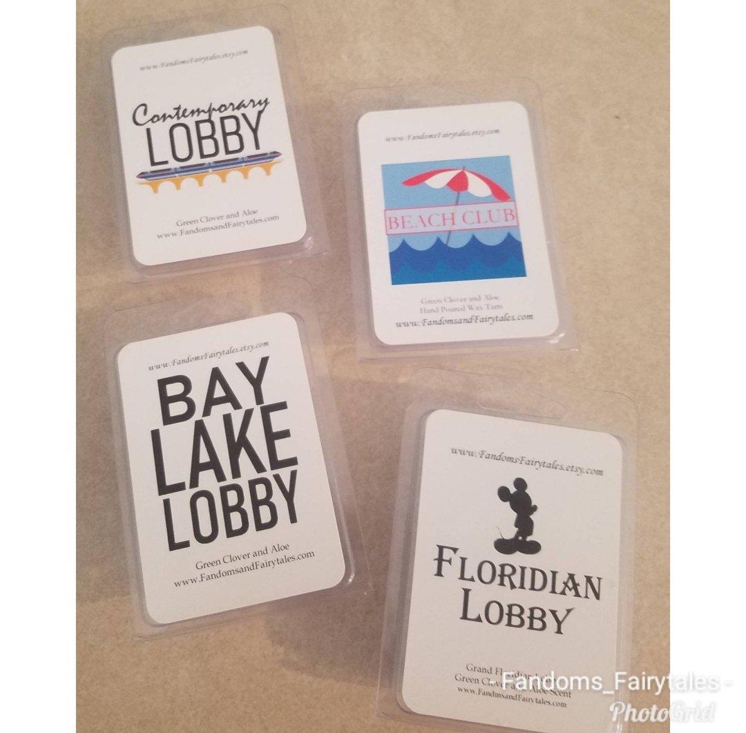 Magical Theme Park Deluxe Lobby Wax melts and Candles , choose  Floridian Lobby, Beach Club, Bay Lake Tower, Contemporary or Resort Lobby
