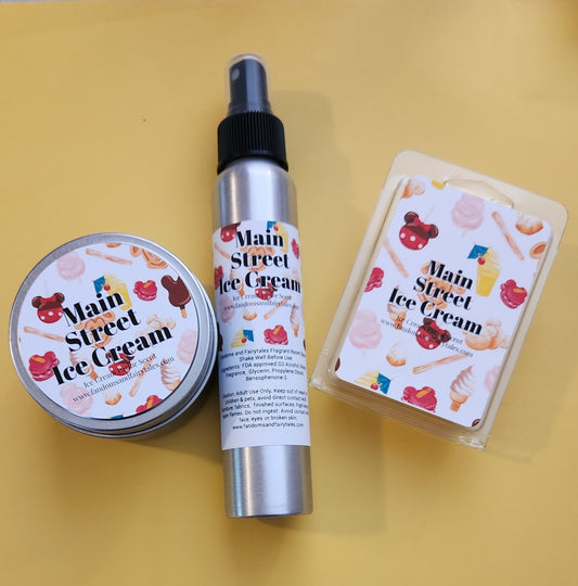 Main Street Ice Cream Candles, wax melts or room spray